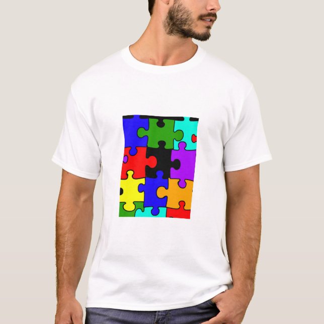 autism jigsaw puzzel piece kid's t-shirt (Front)