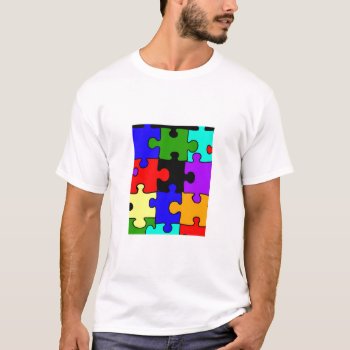 Autism Jigsaw Puzzle Piece Adult T-shirt by DesignsbyLisa at Zazzle