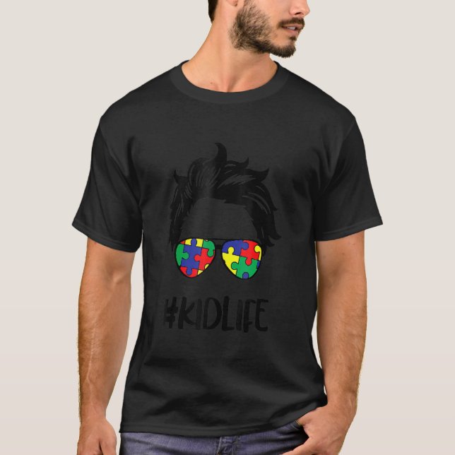Autism Kids Kidlife Momlife Mama And Mini Mommy T-Shirt (Front)
