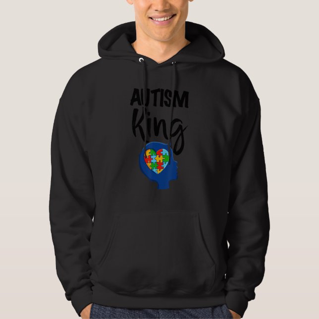 Autism King   Kids Autism Awareness Hoodie (Front)