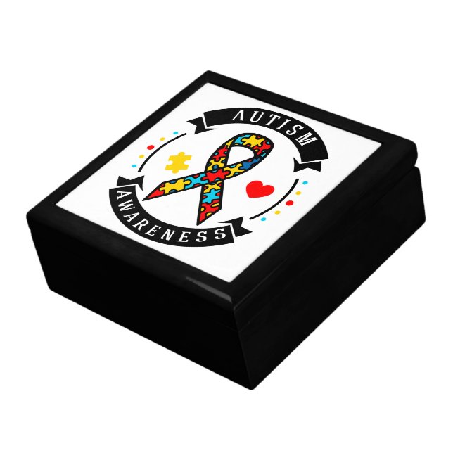 Autism -  Large 7.125" Square w/6" Tile Gift Box (Side)