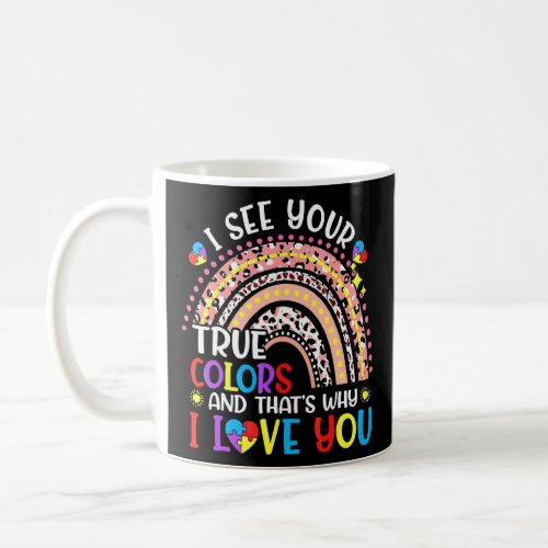 Autism Leopard Rainbow I See Your True Colors Puzz Coffee Mug