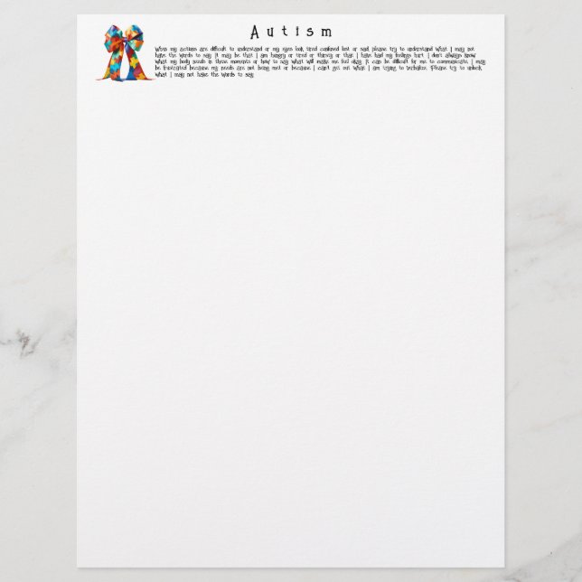 Autism Letterhead (Front)