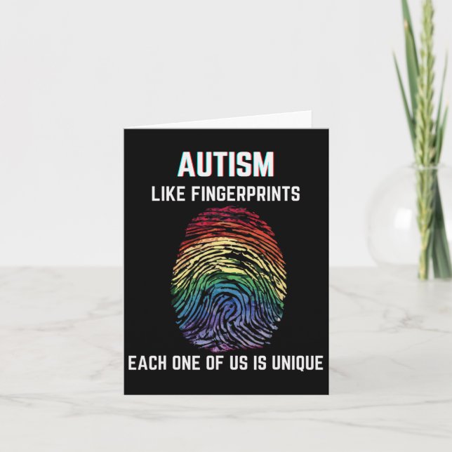 Autism Like Fingerprints We Are All Unique Accepta Card (Front)