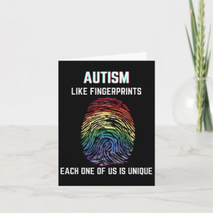 Autism Like Fingerprints We Are All Unique Accepta Card