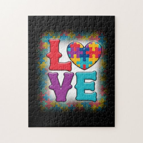 Autism LOVE Awareness Month Jigsaw Puzzle Heart