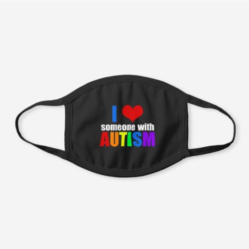 Autism Love Black Cotton Face Mask