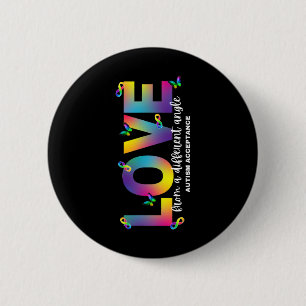 Autism Love From A Different Angle Acceptance Rain Button