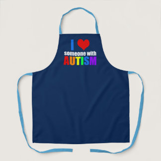 Autism Love Rainbow Family Support Colorful Cute Apron