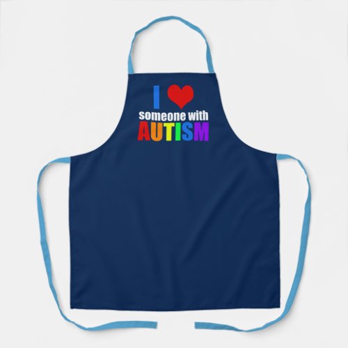 Autism Love Rainbow Family Support Colorful Cute Apron