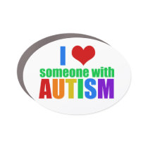 Autism Love Rainbow Family Support Colorful Cute Car Magnet