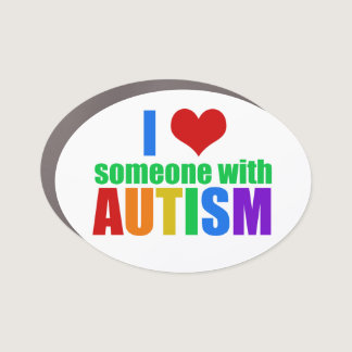 Autism Love Rainbow Family Support Colorful Cute Car Magnet