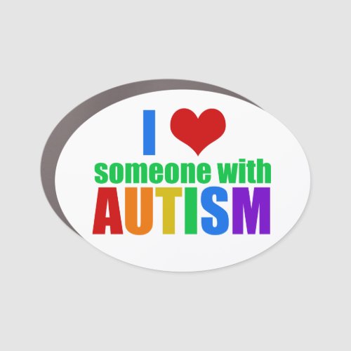 Autism Love Rainbow Family Support Colorful Cute Car Magnet