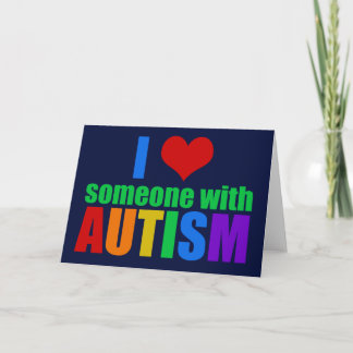 Autism Love Rainbow Family Support Colorful Cute Card