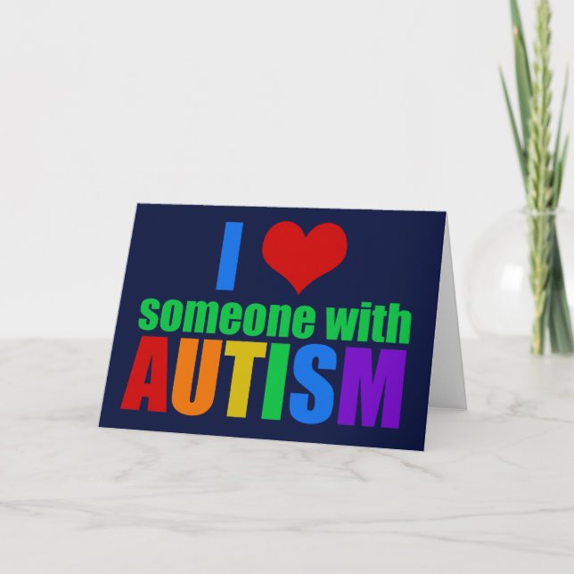 Autism Love Rainbow Family Support Colorful Cute Card (Front)