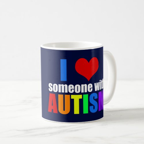 Autism Love Rainbow Family Support Colorful Cute Coffee Mug