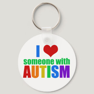 Autism Love Rainbow Family Support Colorful Cute Keychain