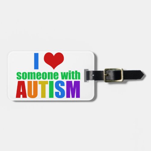 Autism Love Rainbow Family Support Colorful Cute Luggage Tag