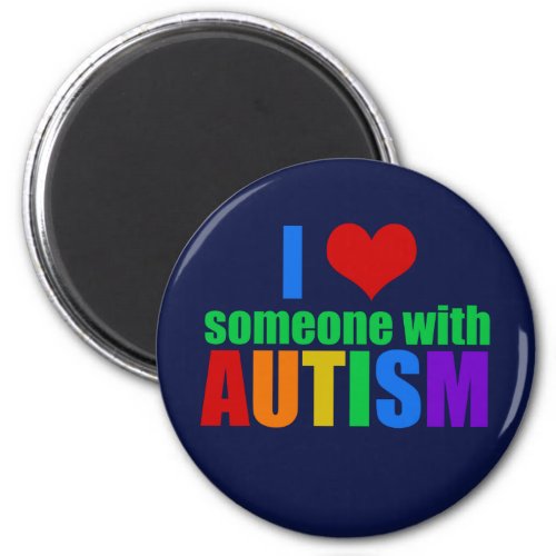 Autism Love Rainbow Family Support Colorful Cute Magnet