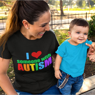 Autism Love Rainbow Family Support Colorful Cute T-Shirt