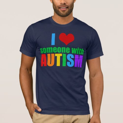 Autism Love Rainbow Family Support Colorful Cute T_Shirt