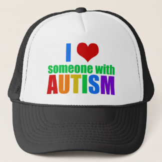 Autism Love Rainbow Family Support Colorful Cute Trucker Hat