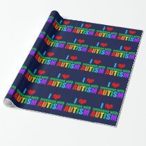 Autism Love Rainbow Family Support Colorful Cute Wrapping Paper