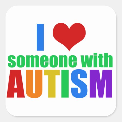 Autism Love Square Sticker