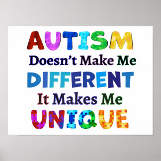 AUTISM Makes Me UNIQUE Poster