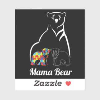 Autism Mama Bear Autism Awareness Mom of Autistic Sticker