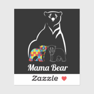 Autism Mama Bear Autism Awareness Mom of Autistic Sticker
