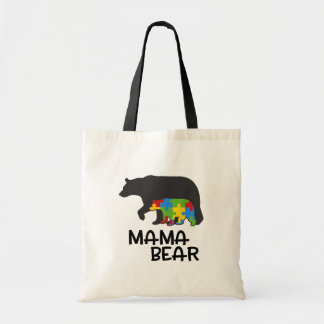 Autism Mama Bear Awareness Tote Bag