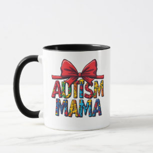 Autism Mama Bow Coquette Mom Autism Awareness Mug