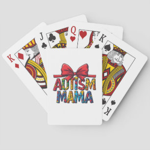 Autism Mama Bow Coquette Mom Autism Awareness  Poker Cards