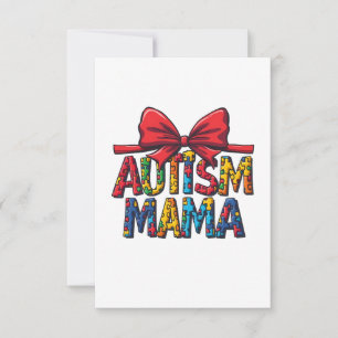 Autism Mama Bow Coquette Mom Autism Awareness  Thank You Card