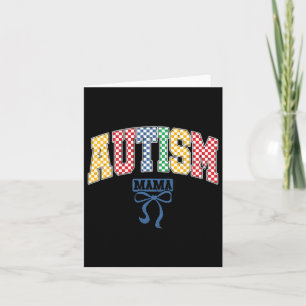 Autism Mama Mom Coquette Bow Autism Awareness Cute Card