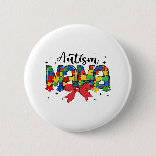 Autism Mama - Puzzle Piece Mom Support  Button
