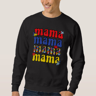 Autism Mama Puzzle Pieces Autism Awareness Sweatshirt