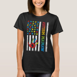 Autism Mamaw American Flag Autism Awareness  1 T-Shirt