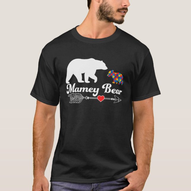 Autism Mamey Bear Puzzle Autism Awareness Autistic T-Shirt (Front)