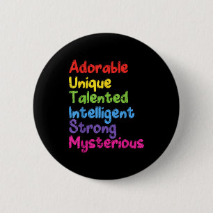Autism Meaning Awareness Shirt Autistic Gift Intel Button