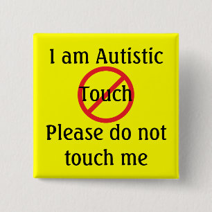 Autism Med Alert No Touch Pinback Button