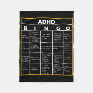 Autism Mental Health Awareness Day Adhd Bingo Fun  Fleece Blanket