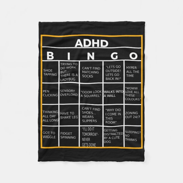 Autism Mental Health Awareness Day Adhd Bingo Fun  Fleece Blanket (Front)