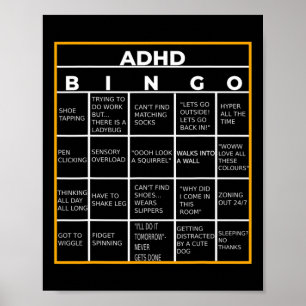 Autism Mental Health Awareness Day Adhd Bingo Fun Poster