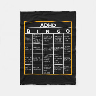 Autism Mental Health Awareness Day Adhd Bingo Funn Fleece Blanket