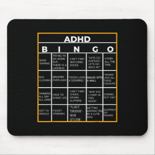 Autism Mental Health Awareness Day Adhd Bingo Funn Mouse Pad