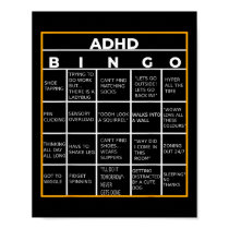 Autism Mental Health Awareness Day Adhd Bingo Funn Poster