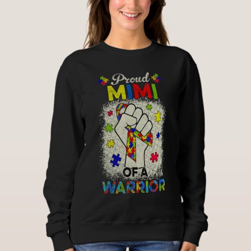 Autism Mimi Of Autism Awareness Warrior Support Au Sweatshirt