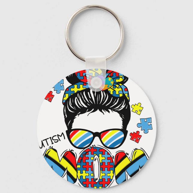 autism mom (2 keychain (Front)